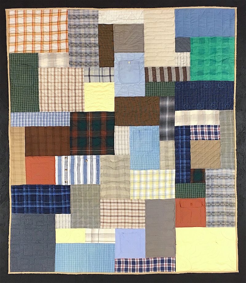 Quilt made from plaid shirts